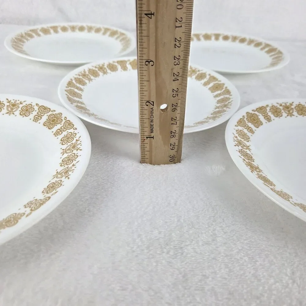 Vintage Corelle Butterfly Gold Dessert Bread Plates Set‎ Of 5 Corning USA 6.75